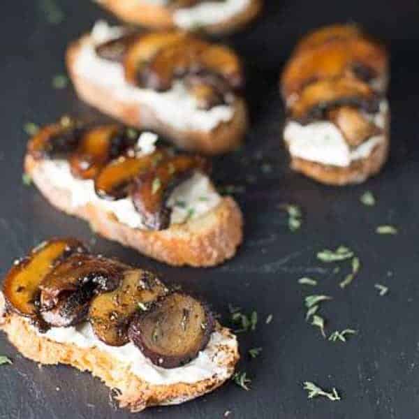 Mushroom Crostini - Foodology Geek