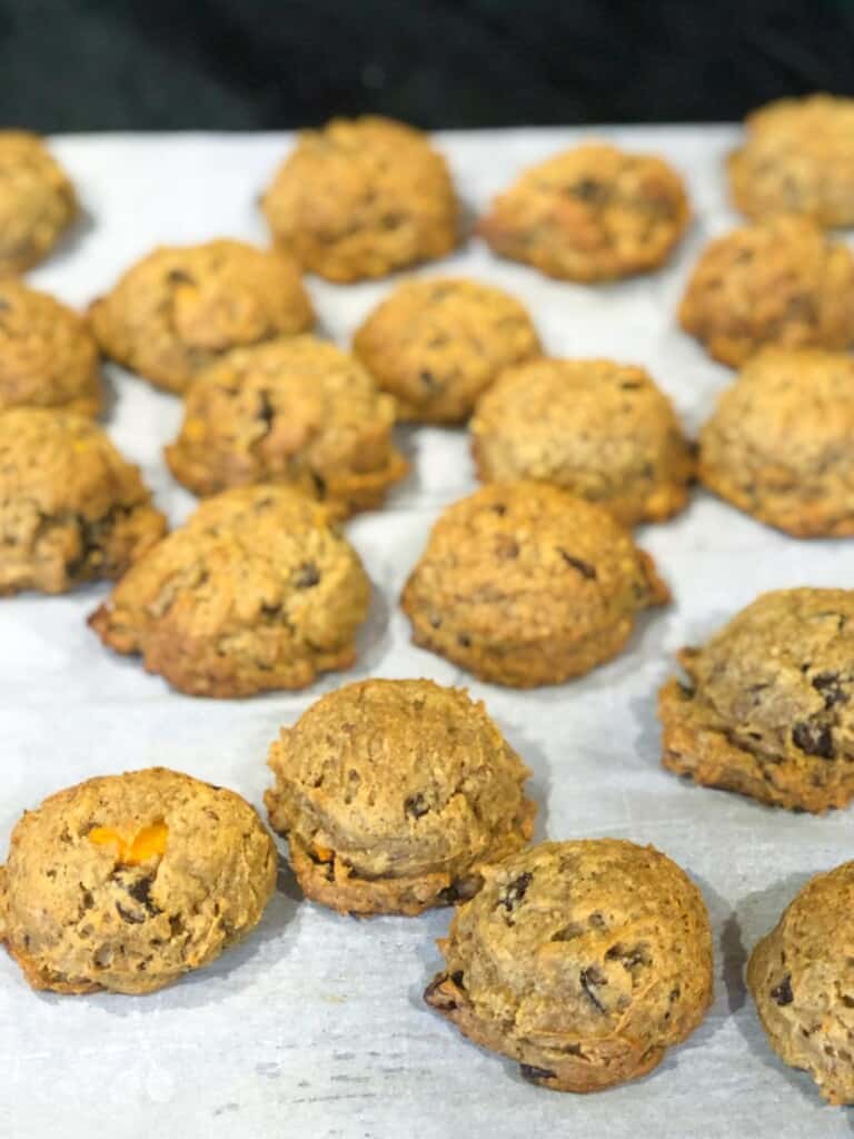 baked persimmon spice cookies, fresh out of the oven