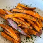 homemade sweet potato fries in a bowl